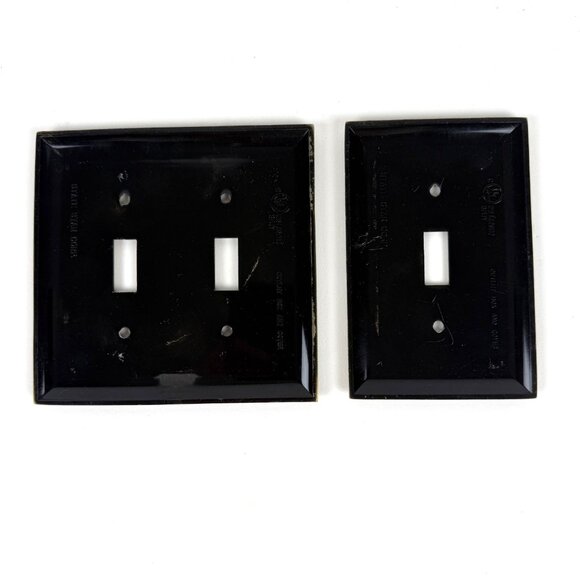Outlet Box Cover Plate State Star Corp UL Antique Brushed Brass Finish Set of 2 - Picture 4 of 7
